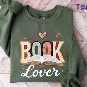 Cozy Book Lover Sweatshirt, Cute Reading Graphic Pullover, Literary Gift for Women and Men, Soft Beige Long Sleeve Top, Bookish Apparel