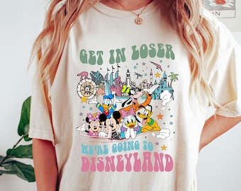 Retro Disney Mickey and Friends Get In Loser We’re going to Disneyland Shirt, Animal Kingdom, Disneyland Family Matching Outfit Sweatshirt