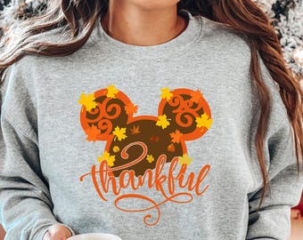 Disney Thankful Shirt, Minnie Thankful Shirt, Mickey Head Thanksgiving Shirt, Family Vacation Thanksgiving Shirt, Disney Mickey Minnie Shirt