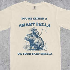 Comfort Colors® Retro Smart Fella Capybara 90s Shirt, Funny Capybara Vintage T-shirt, Vintage 90s Shirt, Washed Shirt, Funny Animal Meme Tee
