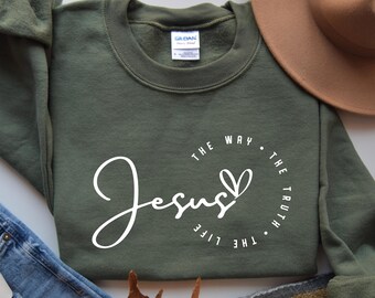 Jesus The Way The Truth The Life Shirt for Women, Christian Shirt for Women, Jesus Tee for Christian Apparel, Retro Christian T-shirt