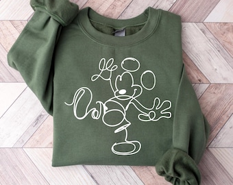 Mickey Outline Sweatshirt, Retro T-Shirt, Magical Sweatshirt, Vacation Hoodie, Funny Sweatshirt, Women's Tee, Trip Shirt, Magical Shirt
