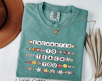 Comfort Colors® Teacher Shirt, Teacher Shirt, Teacher Friendship Bracelet Shirt,Teacher Appreciation Gifts,Back to School,Enchanted to Teach