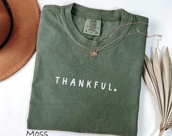 Comfort Colors® Thankful Shirt, Thanksgiving Sweatshirt, Cute Fall Crewneck, Fall Shirt, Religious Gift Idea, Retro Fall Season, Autumn Tees
