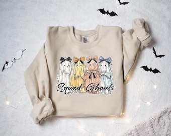 Squad Ghouls Ghost Shirt, Halloween Bow Ghost T-shirt, Halloween Ghost Shirt, Spooky Season Shirt, Trick Or Treat Shirt, Autumn Vibes Shirt