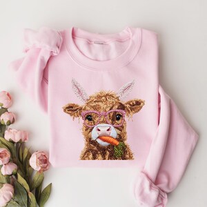 Easter Cow Shirt, Heifer Easter Day Shirt, Funny Easter Shirt, Gift For Easter, Easter Animal Shirt, Cute Easter Shirt, Easter Sweatshirt
