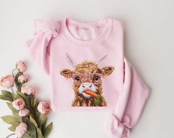 Easter Cow Shirt, Heifer Easter Day Shirt, Funny Easter Shirt, Gift For Easter, Easter Animal Shirt, Cute Easter Shirt, Easter Sweatshirt