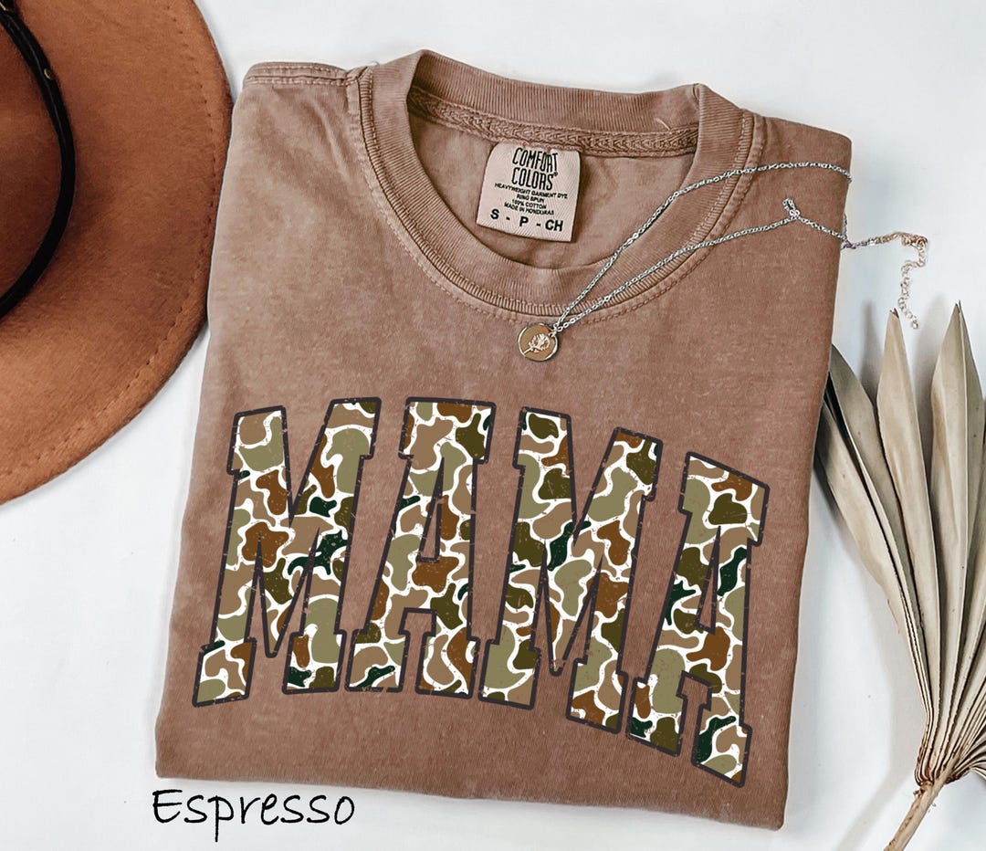 Medium Grey MAMA Letter Graphic Tee Camouflage Print Loose Pant Set