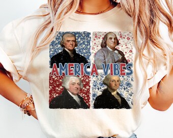 America Vibes Shirt, Retro USA Shirt, USA Graphic Tee, Boho 4th of July Shirt, Funny 4th of July Shirt, USA Flag Shirt, Independence Day Tee