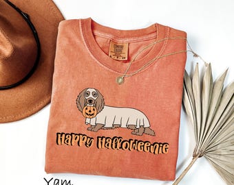 Comfort Colors® Halloween T-Shirt, Сute Ghost Dog, Halloween Shirt, Ghost T-shirt, Dog Lovers T-Shirt, Halloween Dog T-shirt, Spooky Season