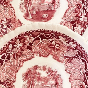 Mason&#39;s Ironstone Vista Pink Saucers England Set of 2