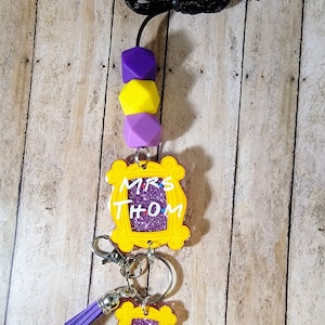 Friends frame lanyard/ teacher lanyard/friends TV show/personalized lanyard /beaded lanyard/ silicone beaded lanyard /I'll be there for you
