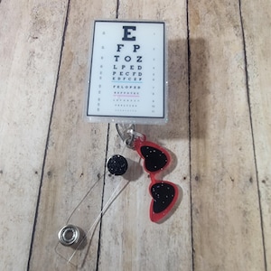 Eye chart badge reel/eye doctor/ophthalmologist/optometrist/glasses/ optical /eye exam/eye care/vision/eye/medical /nurse/