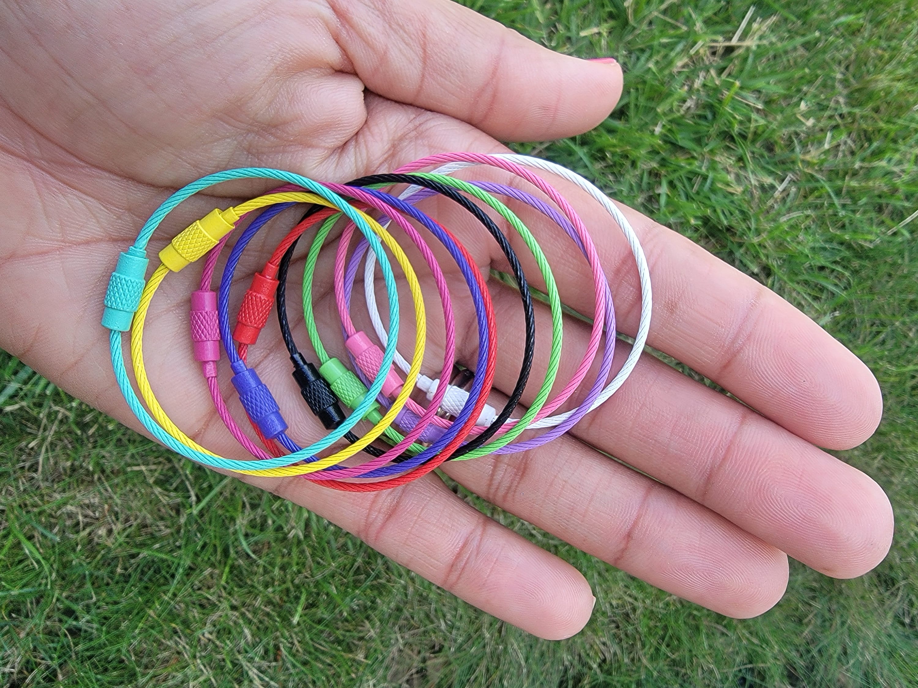 Stainless Steel Wire Key Rings, Cable Rings, Mix & Match Colors, Wire ...