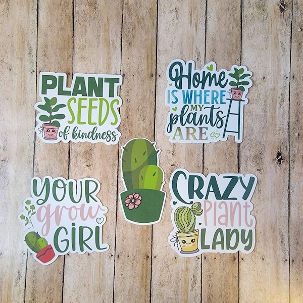 House plant stickers/gardening stickers/cactus stickers /weeds/plants/cactus/you grow girl