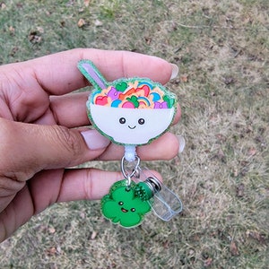 Lucky charms badge reel, lucky charms cereal, st Patrick's day badge reel, cereal bowl badge reel, cute badge reel, st. Pattys day badge