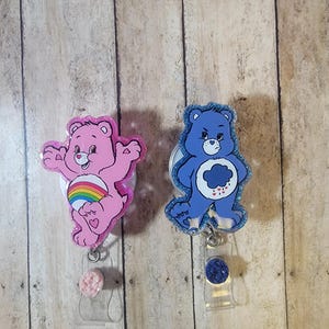 Cute bear badge reel, nurse badge reel, grumpy bear badge reel, cheer bear badge reel, cartoon badge reel, cute badge reel