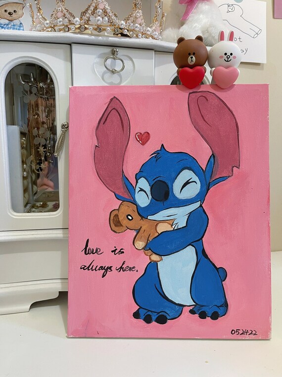 Stitch Acrylic Painting Disney Painting Stitch Etsy