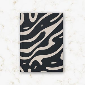 Minimalist Waves Hardcover Journal, Chic Notebook for Daily Notes, Gift for Writers, Stylish Journal for Students, Modern Design for Home
