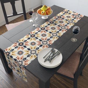 Boho Floral Table Runner | Colorful Cotton & Poly Table Decor | Perfect for Dining, Parties, Weddings, or Seasonal Events