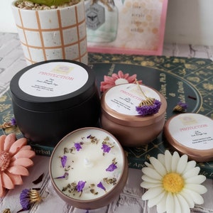 PROTECTION - Herbal & Crystal Intention Soy Candle
