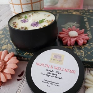 HEALTH and WELLNESS - Herbal & Crystal Intention Soy Candle