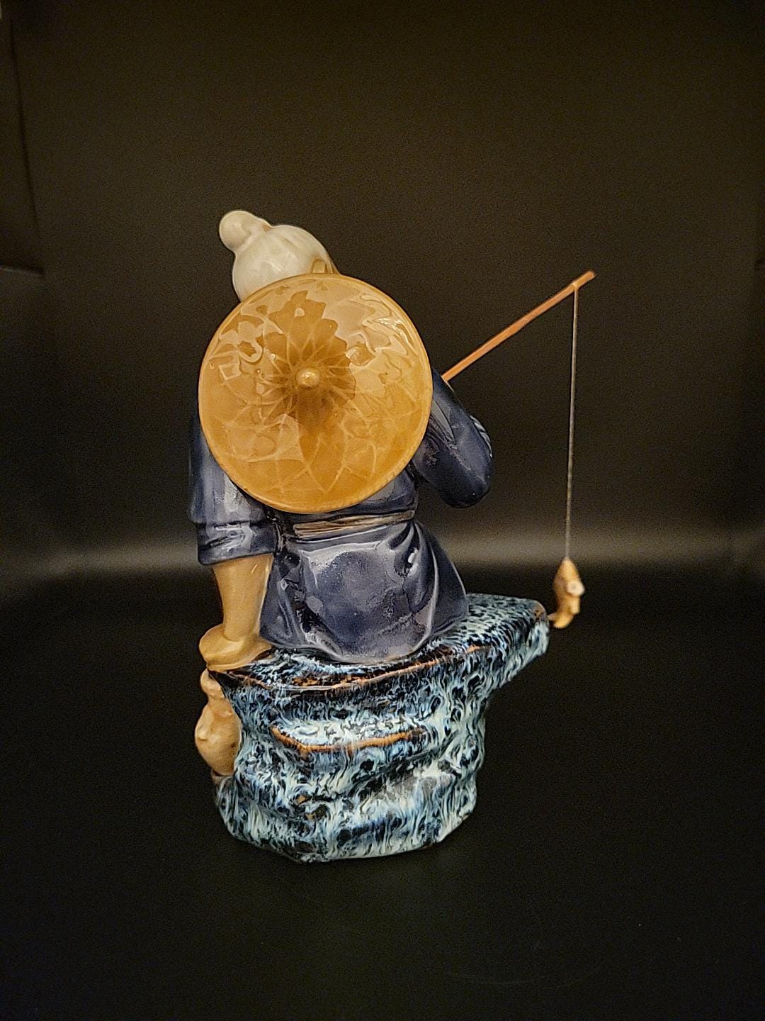 Shiwan Artistic Ceramic Factory Sitting Chinese Fisherman