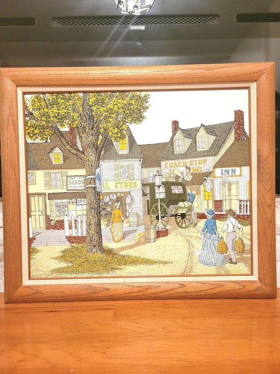 Vintage Framed and Numbered H. Hargrove Oil Painting Serigraph 20