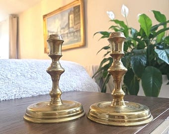Virginia Metalcrafters Raleigh CW 16 20 Brass Candlesticks Colonial Williamsburg