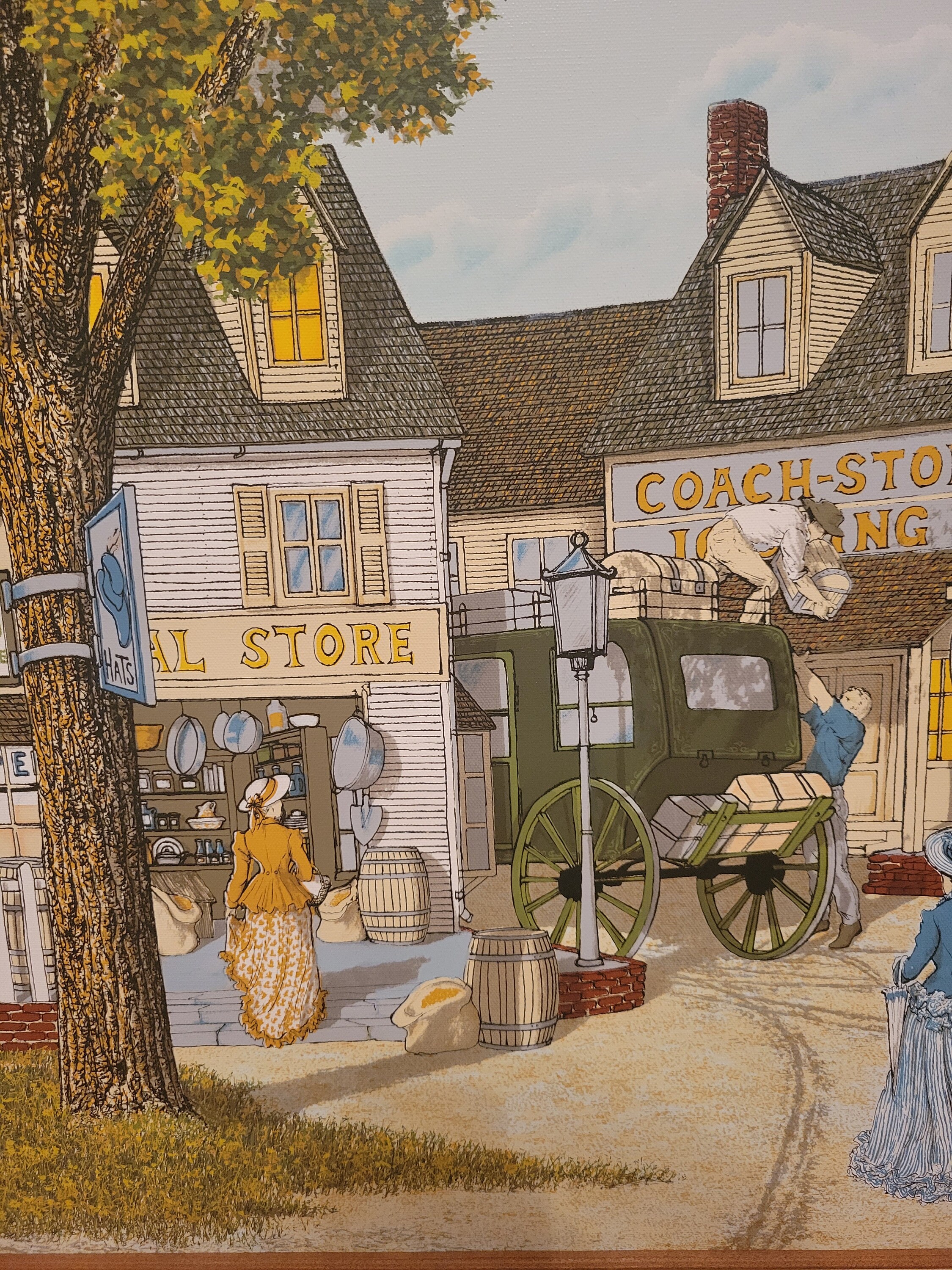 Vintage Framed and Numbered H. Hargrove Oil Painting Serigraph 20