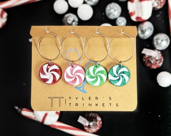 Peppermint Candy Wine Charms