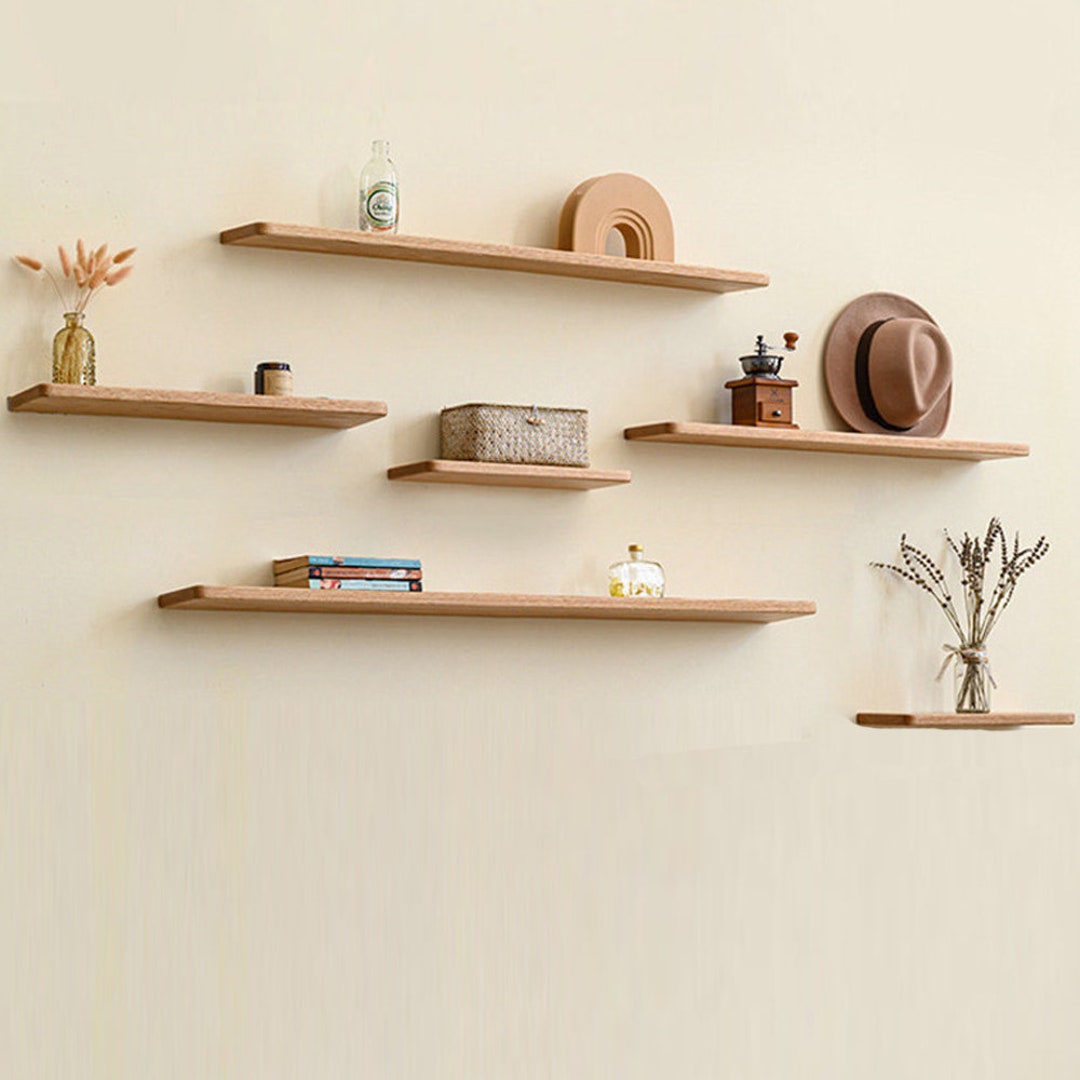 Heavyduty Rustic Wood Floating Shelves, Handmade Farmhouse Shelf Wall