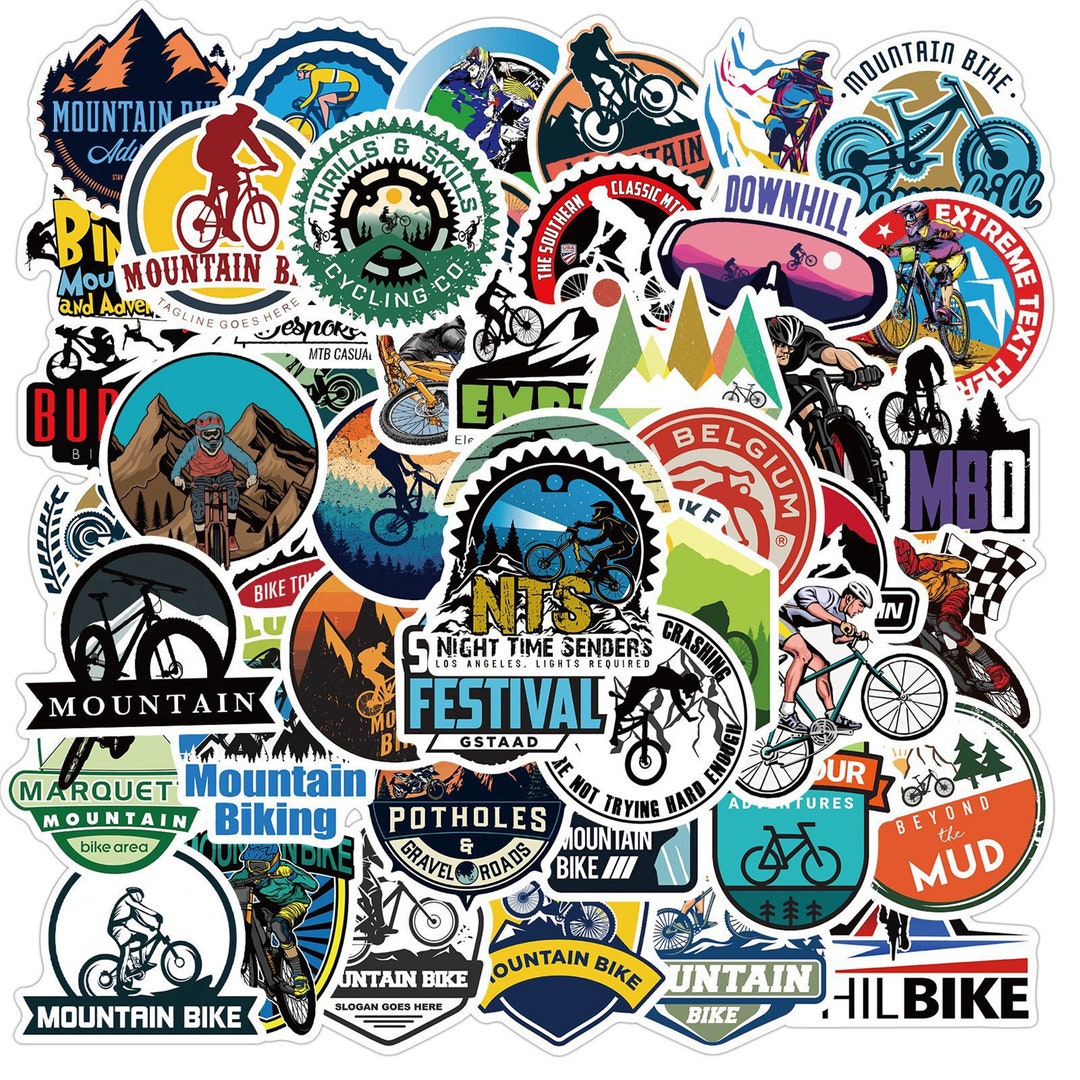 50 Pcs Mountain Bike Sticker Pack Waterproof Bicycle Sticker Etsy