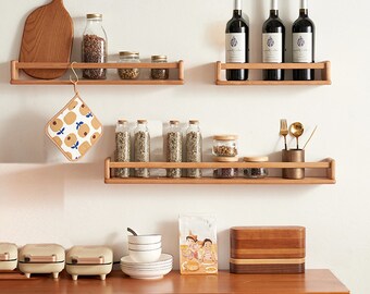 Cherry Wood, Walnut Floating Shelf, Photo Wall, Decorative Wood Shelves for Bathroom, Kitchen, Living Room & Bedroom