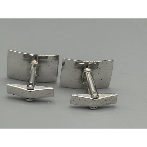 Vintage Cufflinks Sterling Rectangular Mid-centur… - image 2
