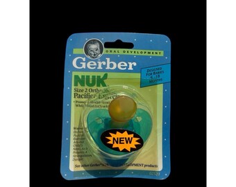 Vintage Gerber Nuk Pacifier Sz Latex 1992 6-18 Translucent