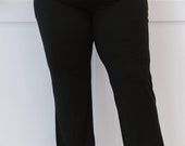 White Birch Full Size Fierce Fitness High-Waist Flared Knit Pants