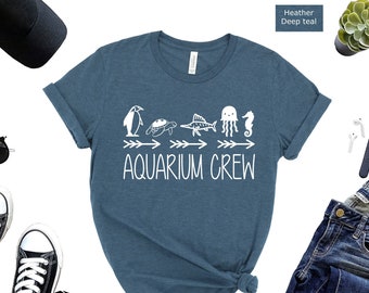 Aquarium Crew T-Shirt: Sea Life, Turtle, Penguin, Fish