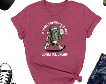 Pickleball Graphic Tee: Soft Serve Ice Cream Sport Shirt