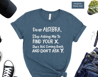 Funny Math Teacher Shirt, Dear Algebra, Mathematics Geek Tee