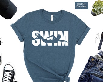 Swimming Heart T-Shirt, Swimmer Tee, Summer Vacation Shirt