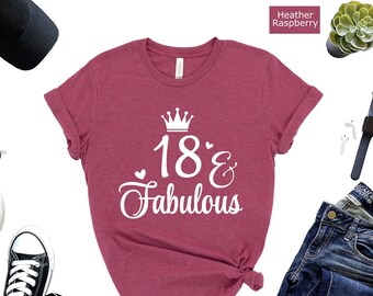 18 & Fabulous Birthday Tee, Bella Canvas Unisex Shirt