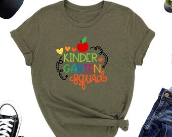 Kinder Garten Shirt, Back to School Gift for teachers, Kindergarten team tshirt match