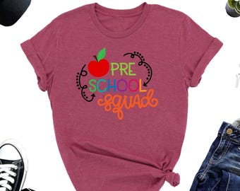 Hello Pre School Shirt, Back to School Gift for teachers, Pre school team tshirt match