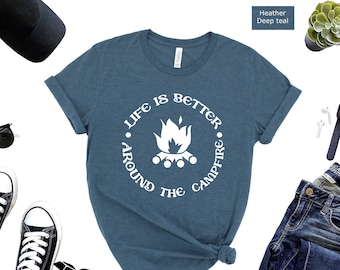 Campfire Graphic Tee, Life is Better Camping Shirt