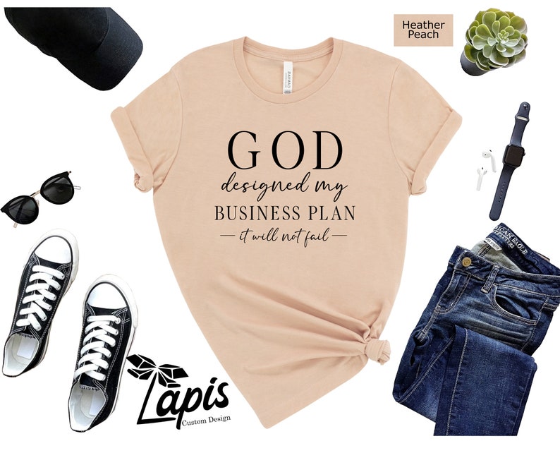 God Designed My Business Plan Shirt, Christian Motivational Tee image 7