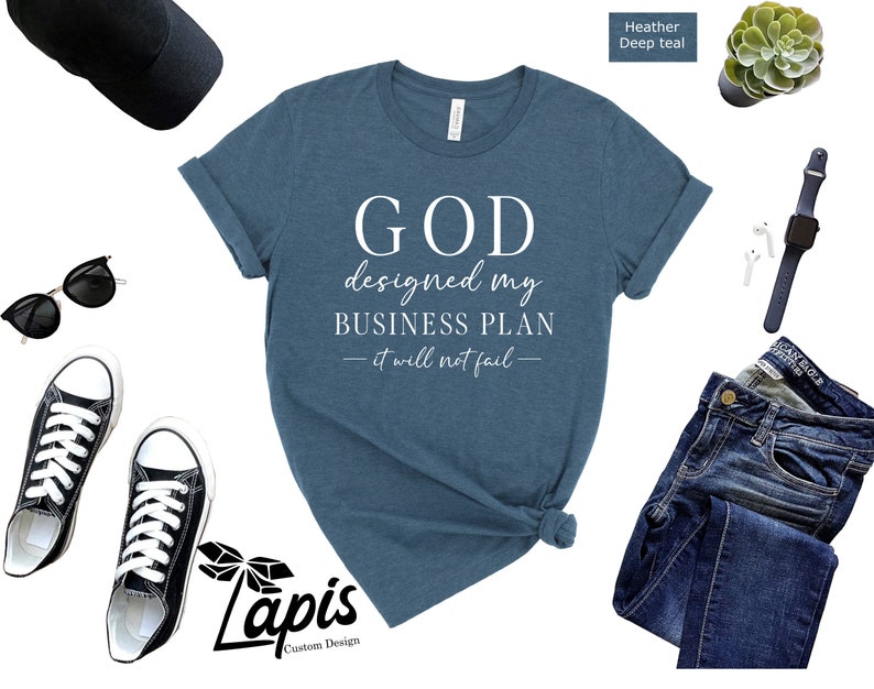 God Designed My Business Plan Shirt, Christian Motivational Tee image 3