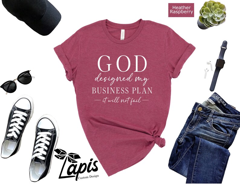 God Designed My Business Plan Shirt, Christian Motivational Tee image 8