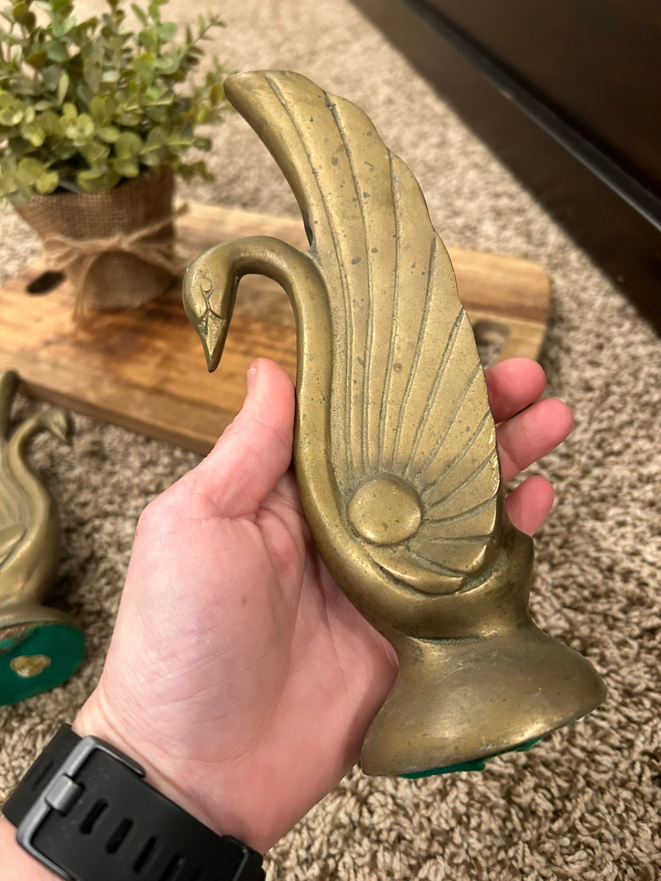 Rare 1950s Art Deco Swan Bookends. Solid Brass Swan Bookends. Etsy