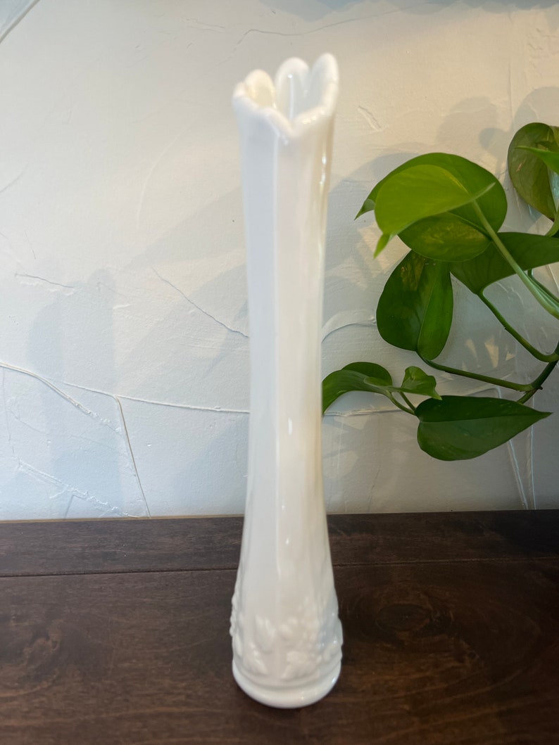 Swung Vase Westmoreland Milk Glass WC White Paneled 10 Etsy